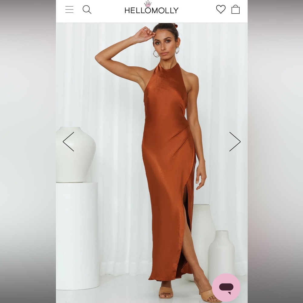 Hello Molly LIGHT MINDS SATIN MIDI DRESS CHOCOLATE
